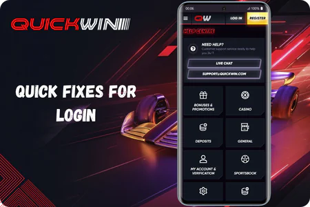 Player fixing QuickWin login error onscreen