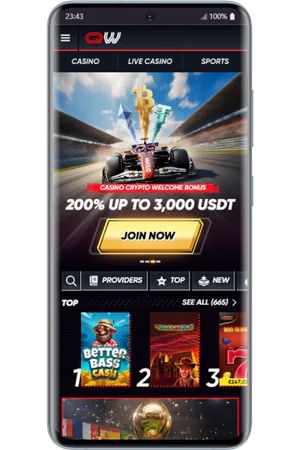 QuickWin homepage shown after successful login
