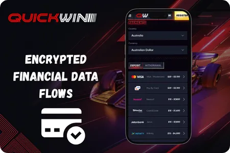 Advanced transport layer encryption firewall isolating financial transfers for total QuickWin payment security
