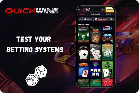 Virtual single zero roulette wheel layout from the automated QuickWin table games library
